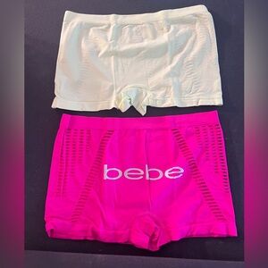 bebe Women's Hot Pink/lime Seamless Boyshorts 2 pair size 1X #B-28